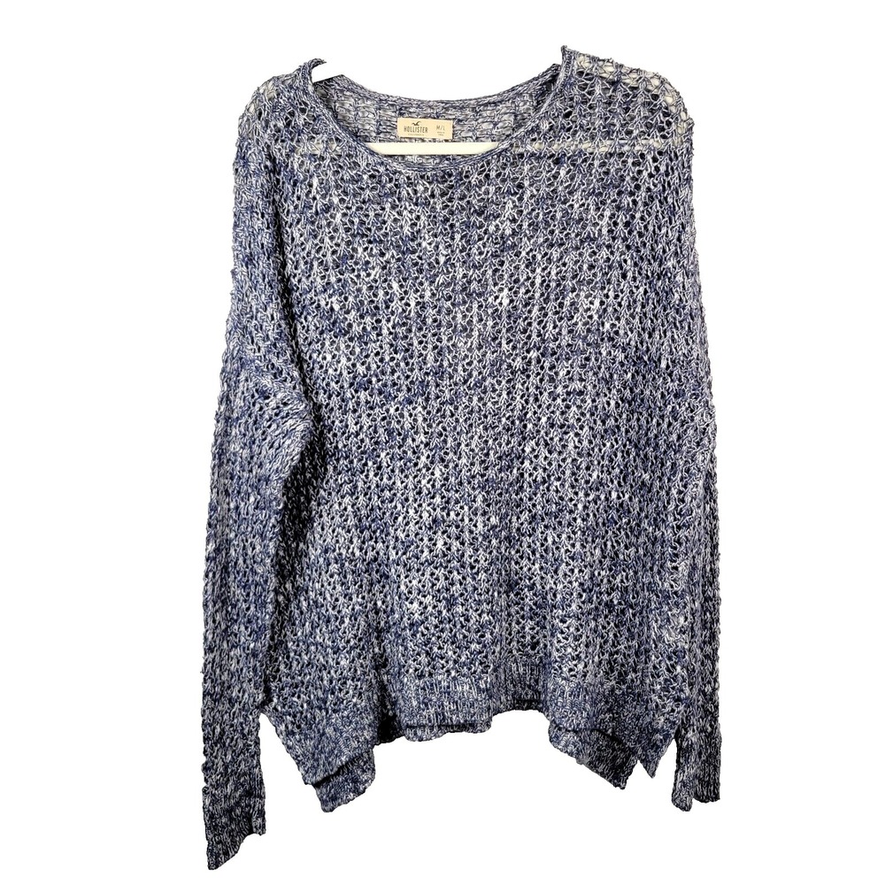 Hollister‎ Sweater Women's Size M/L Blue Loose Knit Pullover